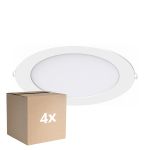 Confezione Multipack 4x Noxion Downlight LED Slim V2.0 20W 2000lm 120D - 830 Luce Calda -  | 225mm - Ritaglio 200mm - IP44 