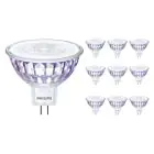 Confezione Multipack 10x Philips Master Value LED Faretti GU5.3 MR16 7.5W 630lm 36D - 930 Luce Calda | Miglior resa cromatica - Dimmerabile - Sostitutiva 50W